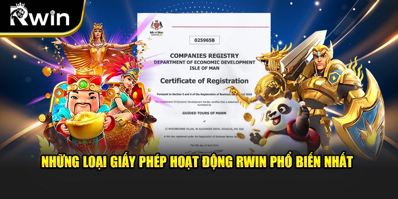 Những loại giấy phép hoạt động Rwin phổ biến nhất 